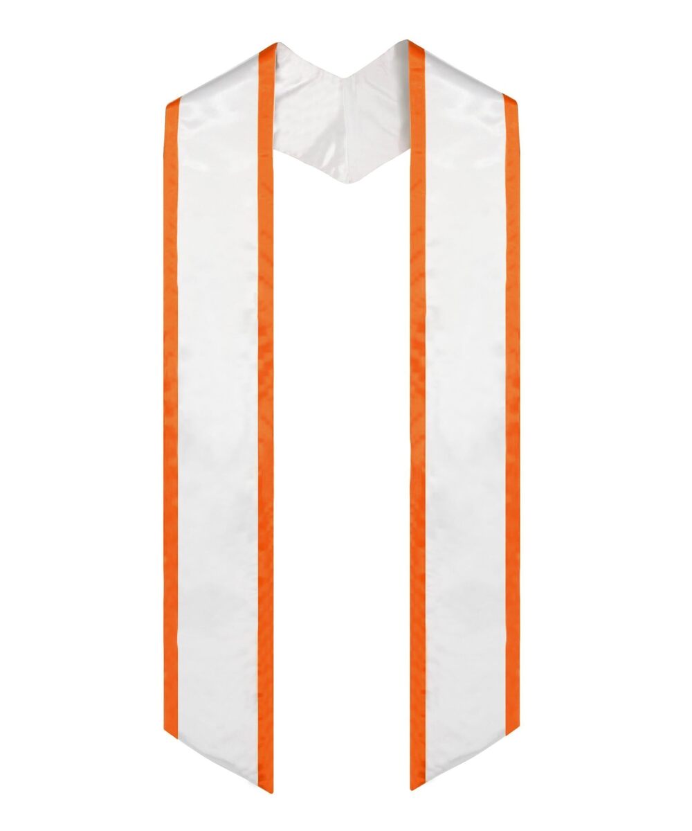 8955 Adult Plain Graduation Honor Stole Sash Angled End With Trim 72" Long